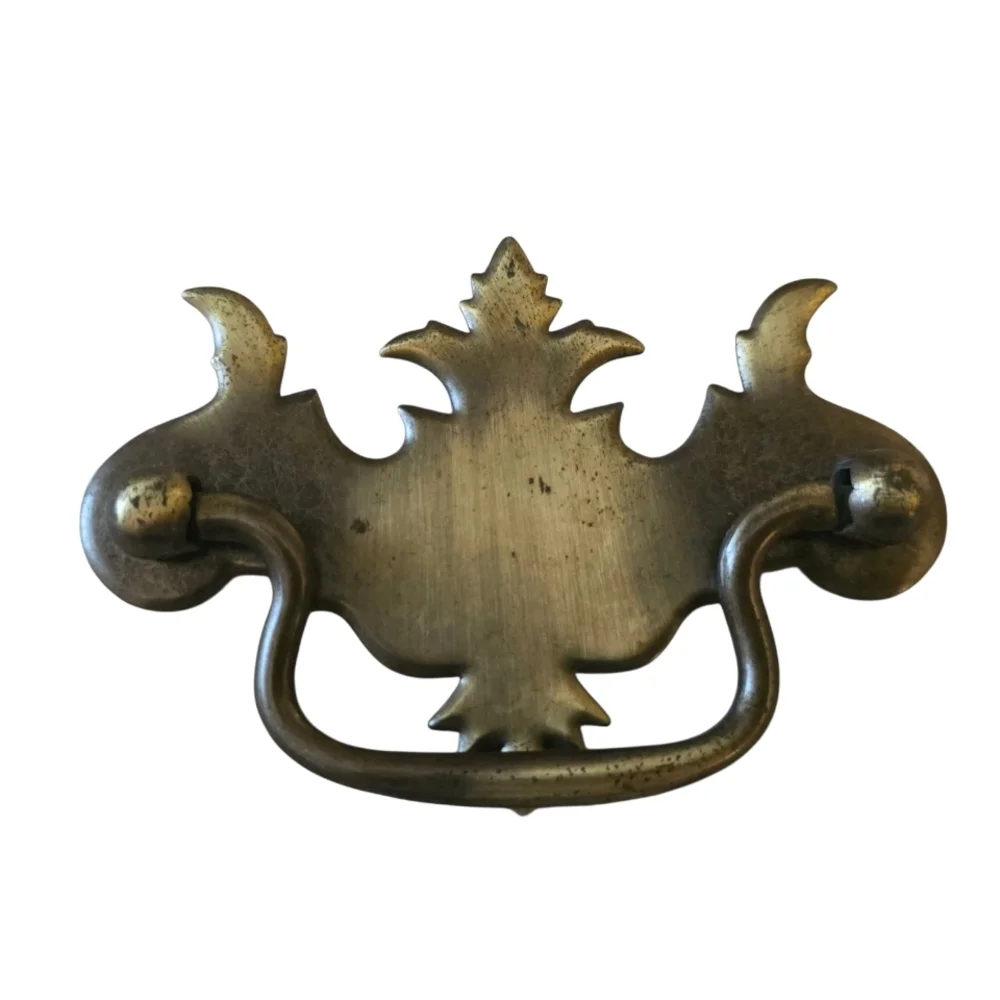 Vintage Brass Drawer Pulls Drawer Handles Set Of 8 Ornate Gold Brown Curved Edge